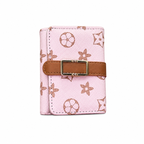 Compact Check-Pattern Buckle Wallet