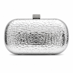 Textured Hard-Case Clutch with Crystal Clasp
