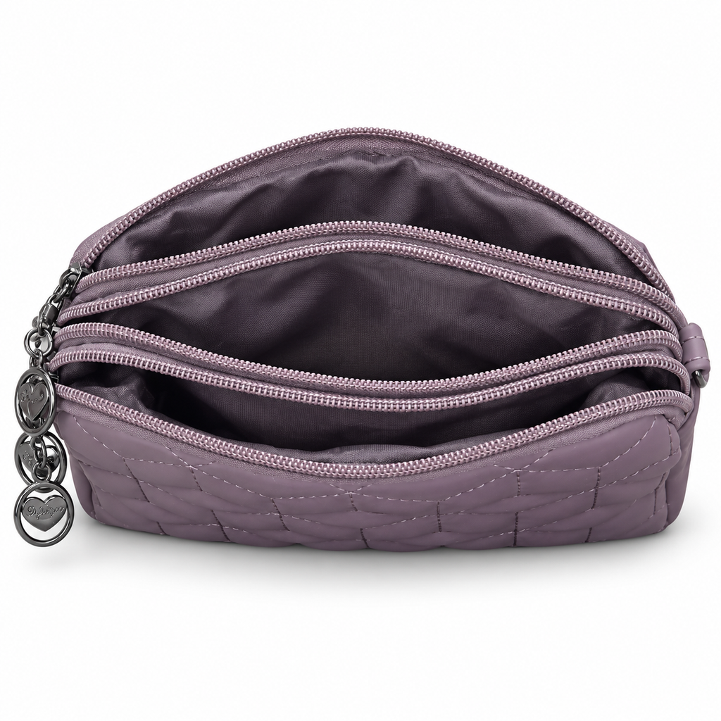 Quilted Beaded Zipper Clutch