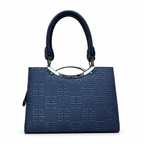 Geometric Embossed Double-Handle Handbag