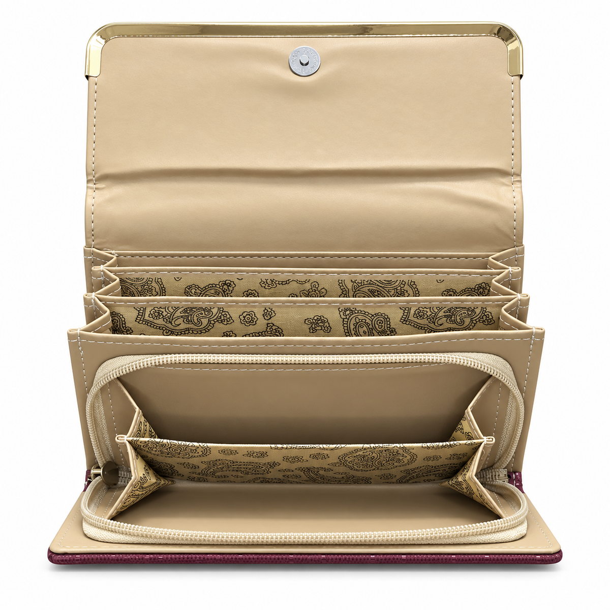 Patterned Envelope Clutch with U-Bar Detail