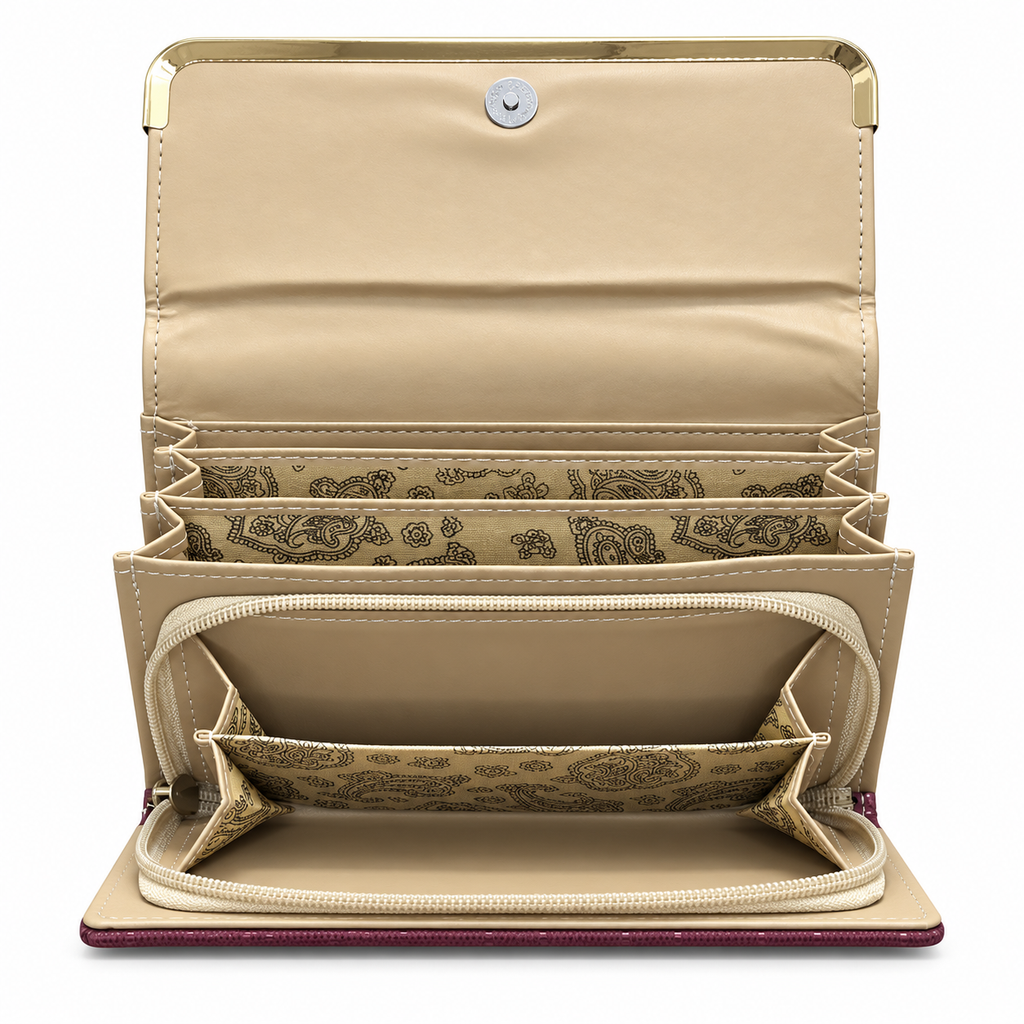 Patterned Envelope Clutch with U-Bar Detail