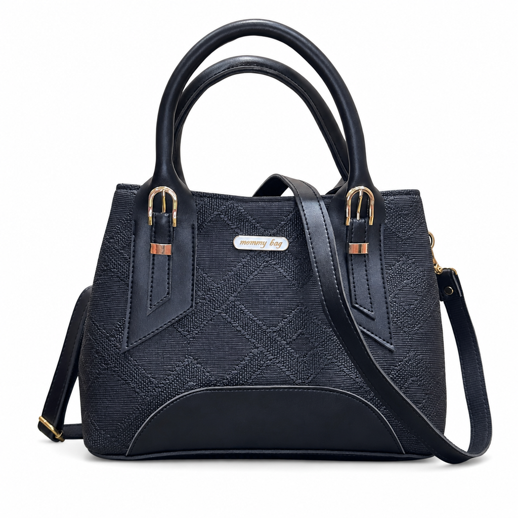 Structured Embossed Mommy Tote Bag
