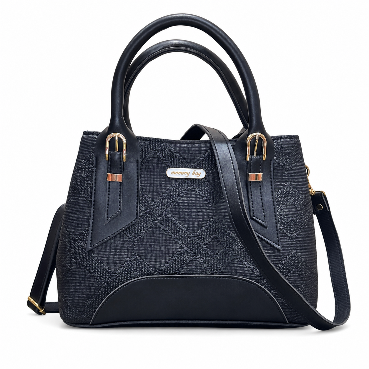 Structured Embossed Mommy Tote Bag