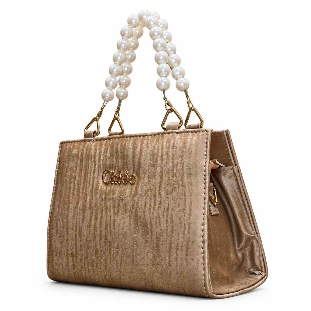 Pearl-Beaded Top-Handle Handbag