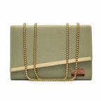 Diagonal-Bar Chain Flap Shoulder Bag