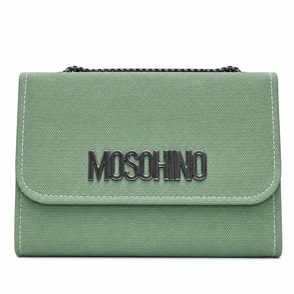Textured Logo-Accent Flap Shoulder Bag