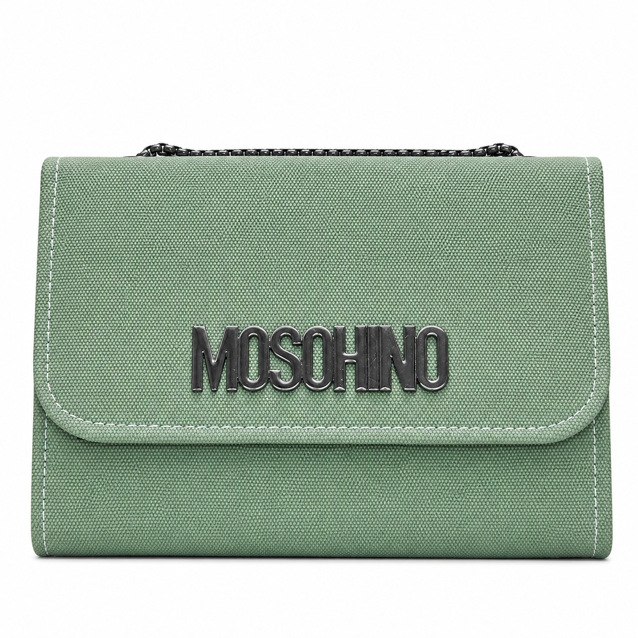 Textured Logo-Accent Flap Shoulder Bag