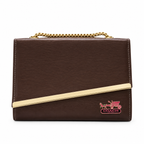 Diagonal-Bar Chain Flap Shoulder Bag