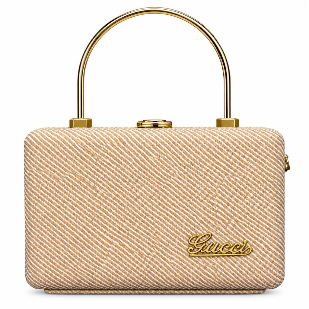 Textured Box Handbag with Top Handle and Chain Strap