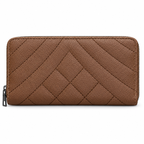 Diamond-Quilted Zipper Wallet