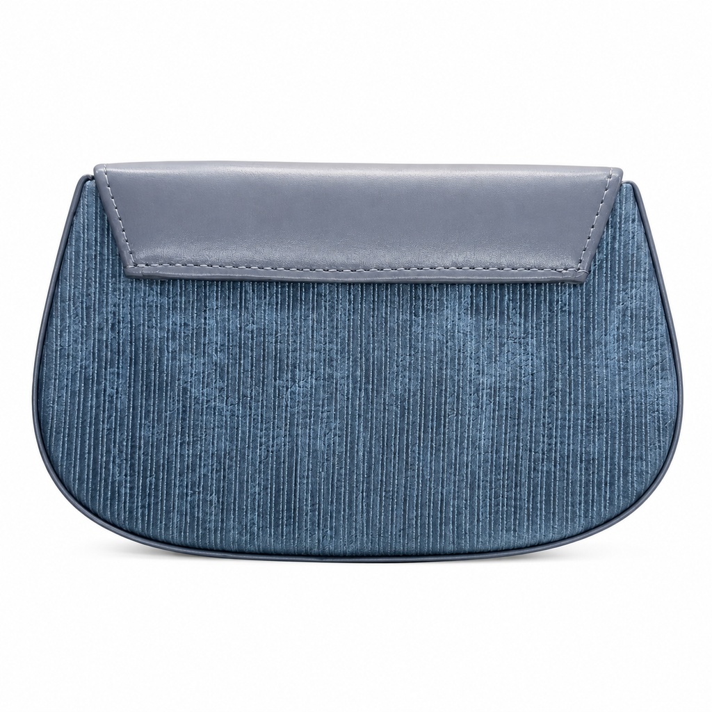 Pleated Textured Flap Chain Shoulder Bag