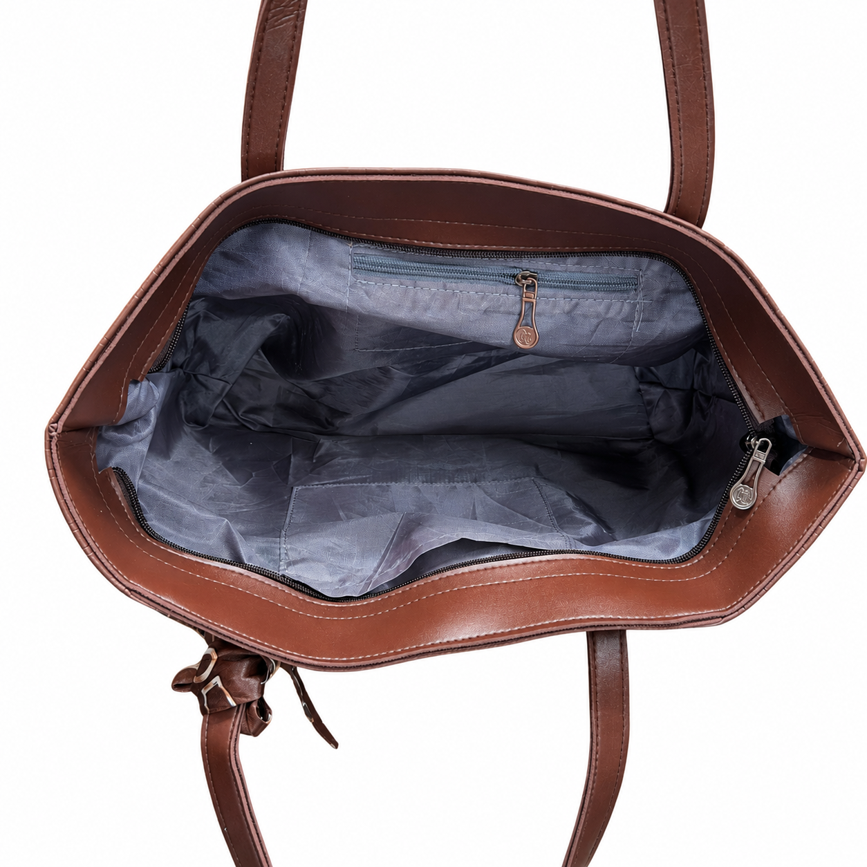Structured Embossed Tote Bag with Scarf Accent