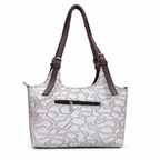 Structured Embossed Shoulder Tote Bag