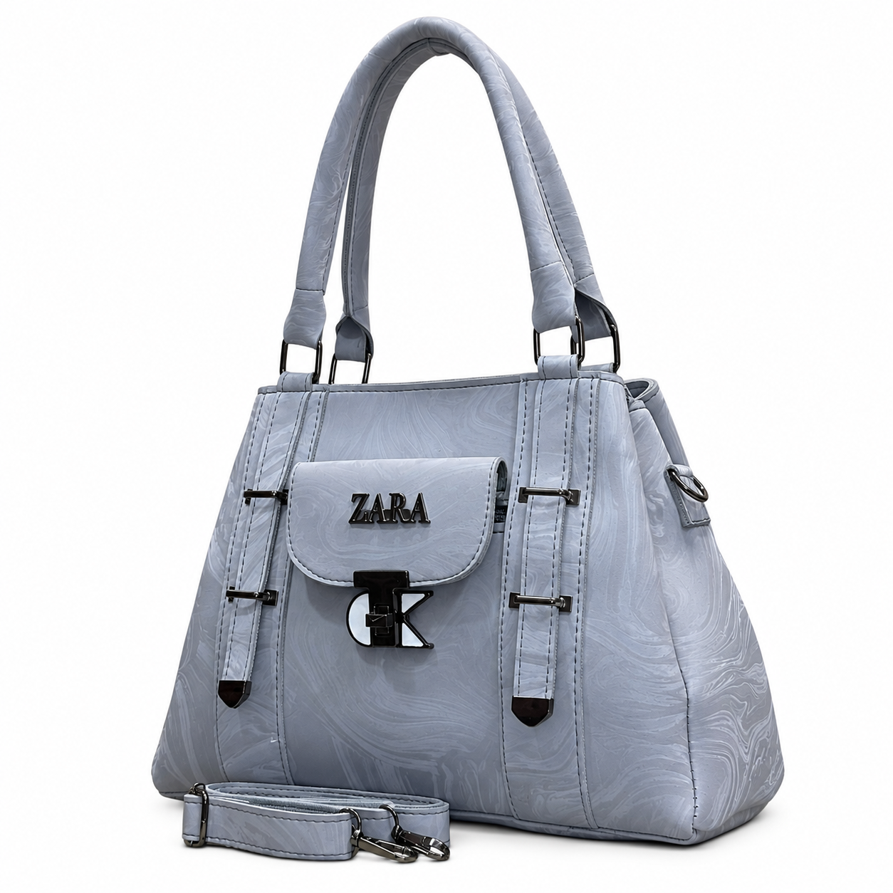 Marbled Structured Handbag