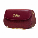 Pleated Textured Flap Chain Shoulder Bag