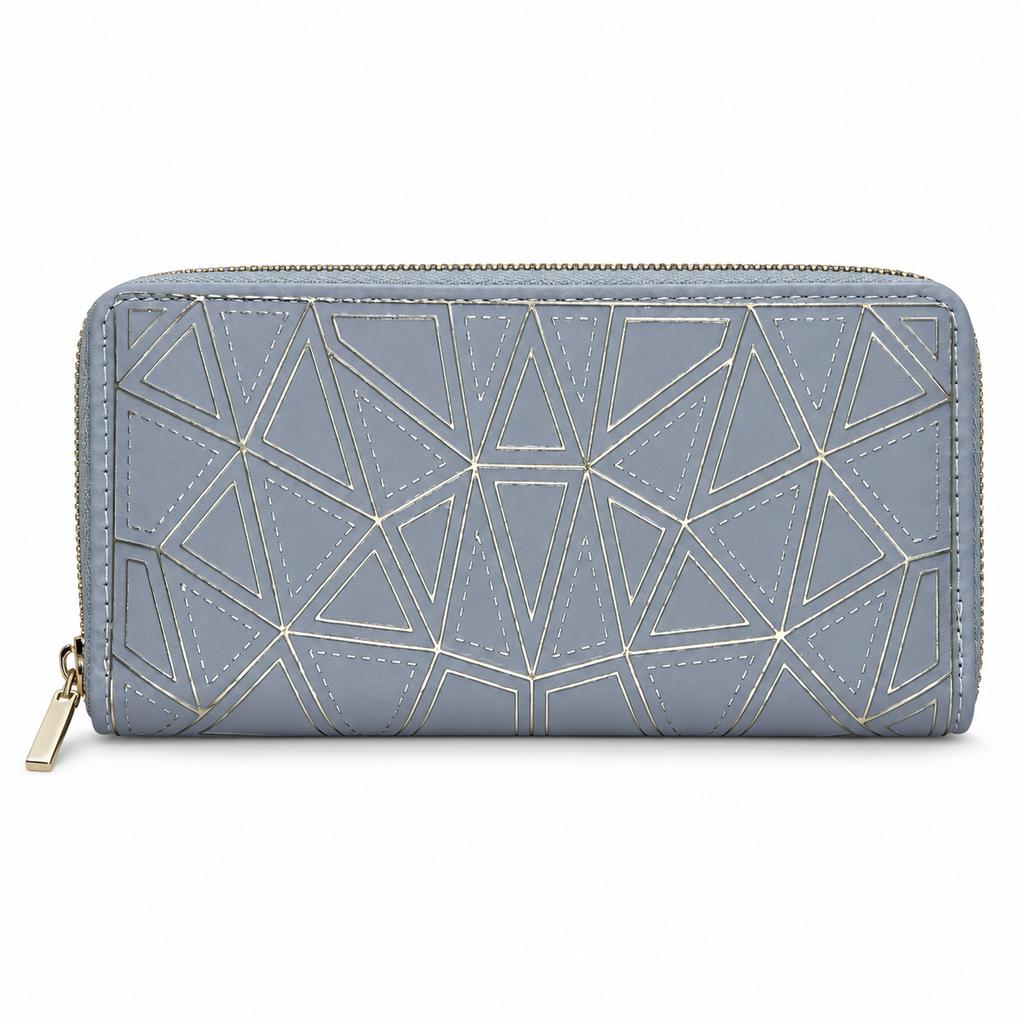 Geometric Pattern Zipper Wallet