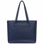 Structured Textured Shoulder Tote with Front Pocket