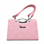 Geometric Embossed Double-Handle Handbag