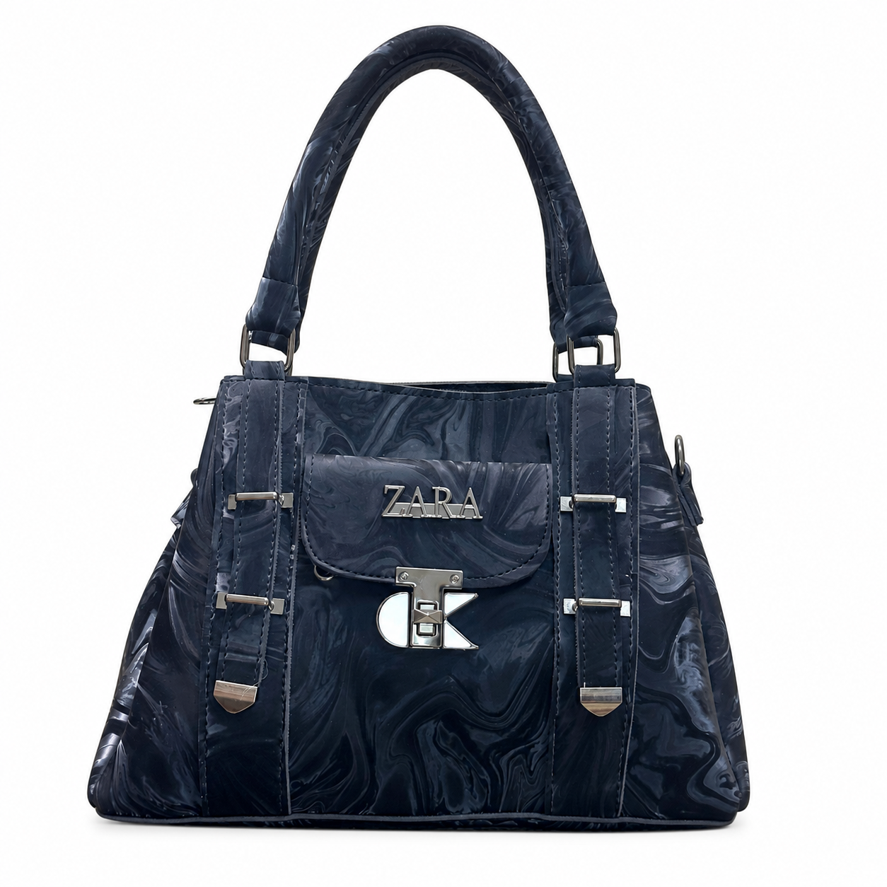 Marbled Structured Handbag