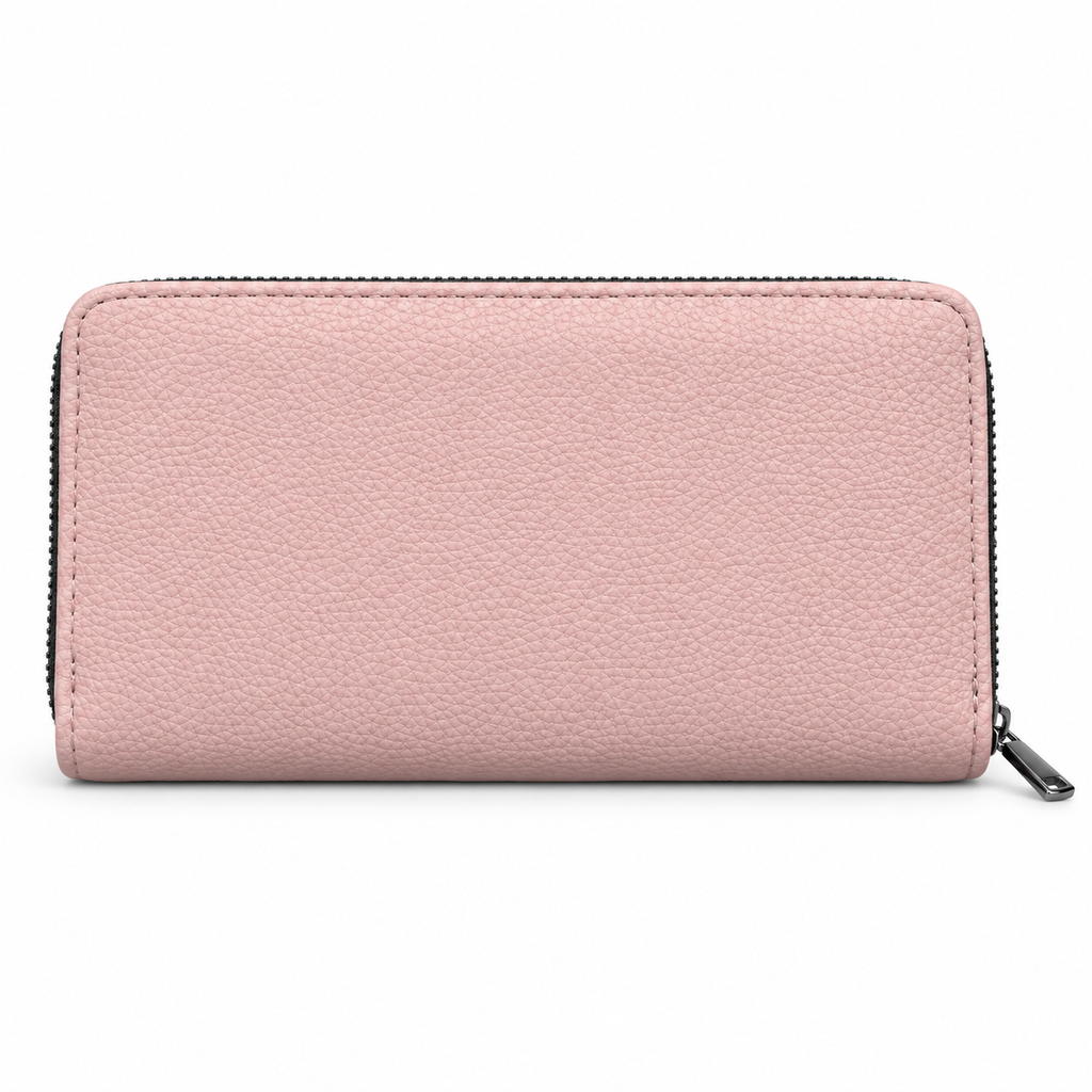 Diamond-Quilted Zipper Wallet