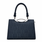 Geometric Embossed Double-Handle Handbag