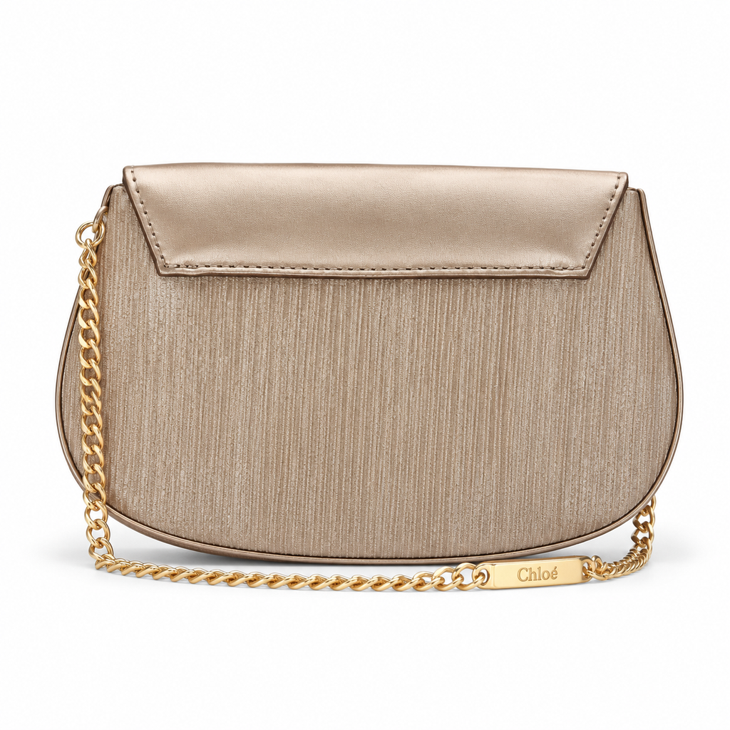 Pleated Textured Flap Chain Shoulder Bag