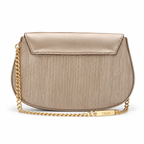 Pleated Textured Flap Chain Shoulder Bag