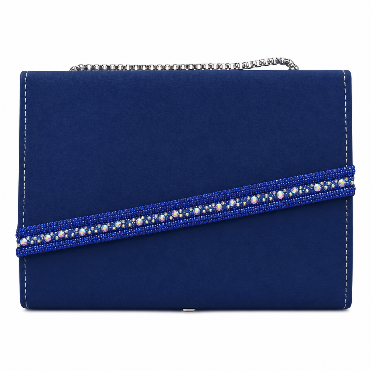 Crystal-Detail Envelope Chain Shoulder Bag
