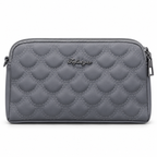 Quilted Scallop-Pattern Zipper Pouch