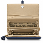 Textured Flap Clutch Wallet with Tassel Detail