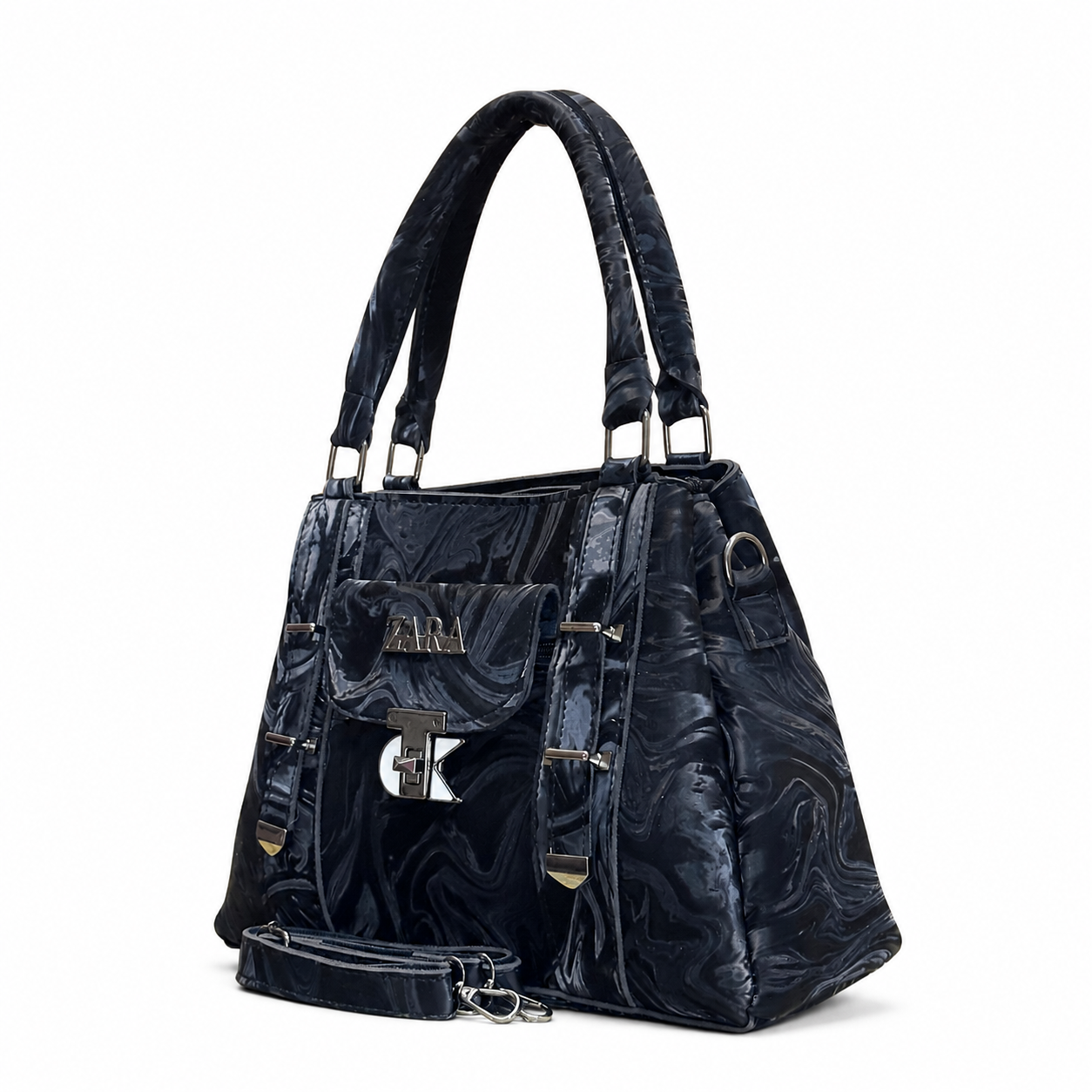 Marbled Structured Handbag