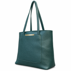 Structured Textured Shoulder Tote with Front Pocket
