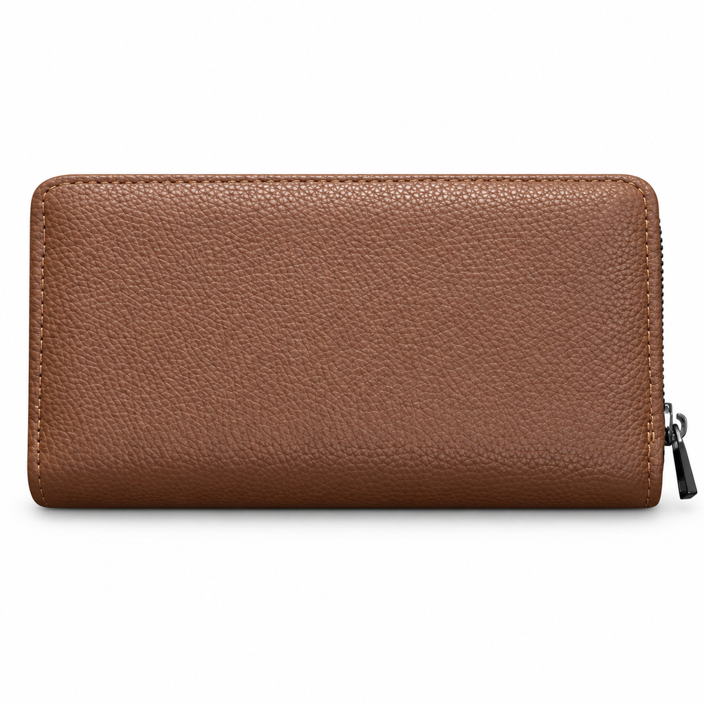 Diamond-Quilted Zipper Wallet