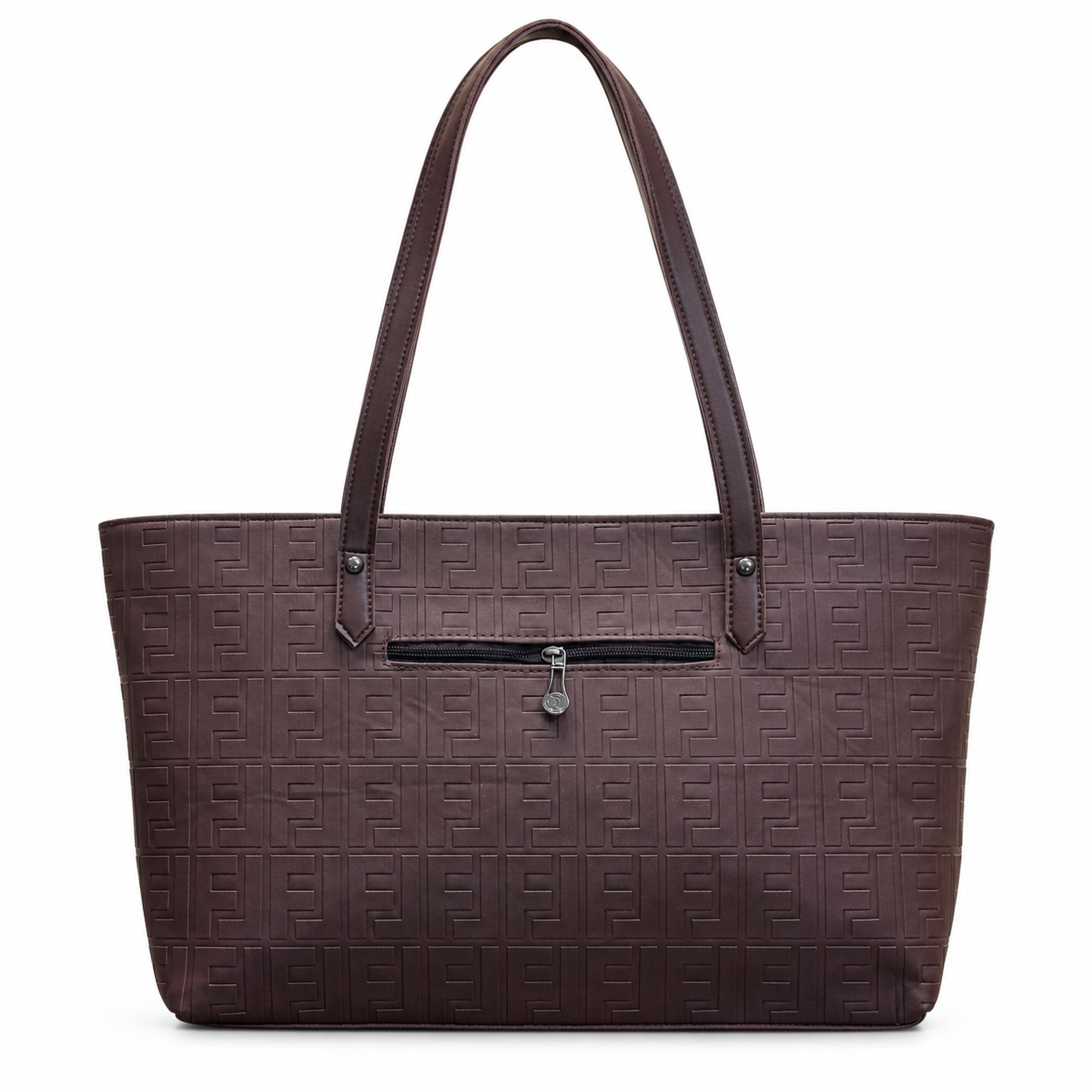 Structured Embossed Tote Bag with Scarf Accent