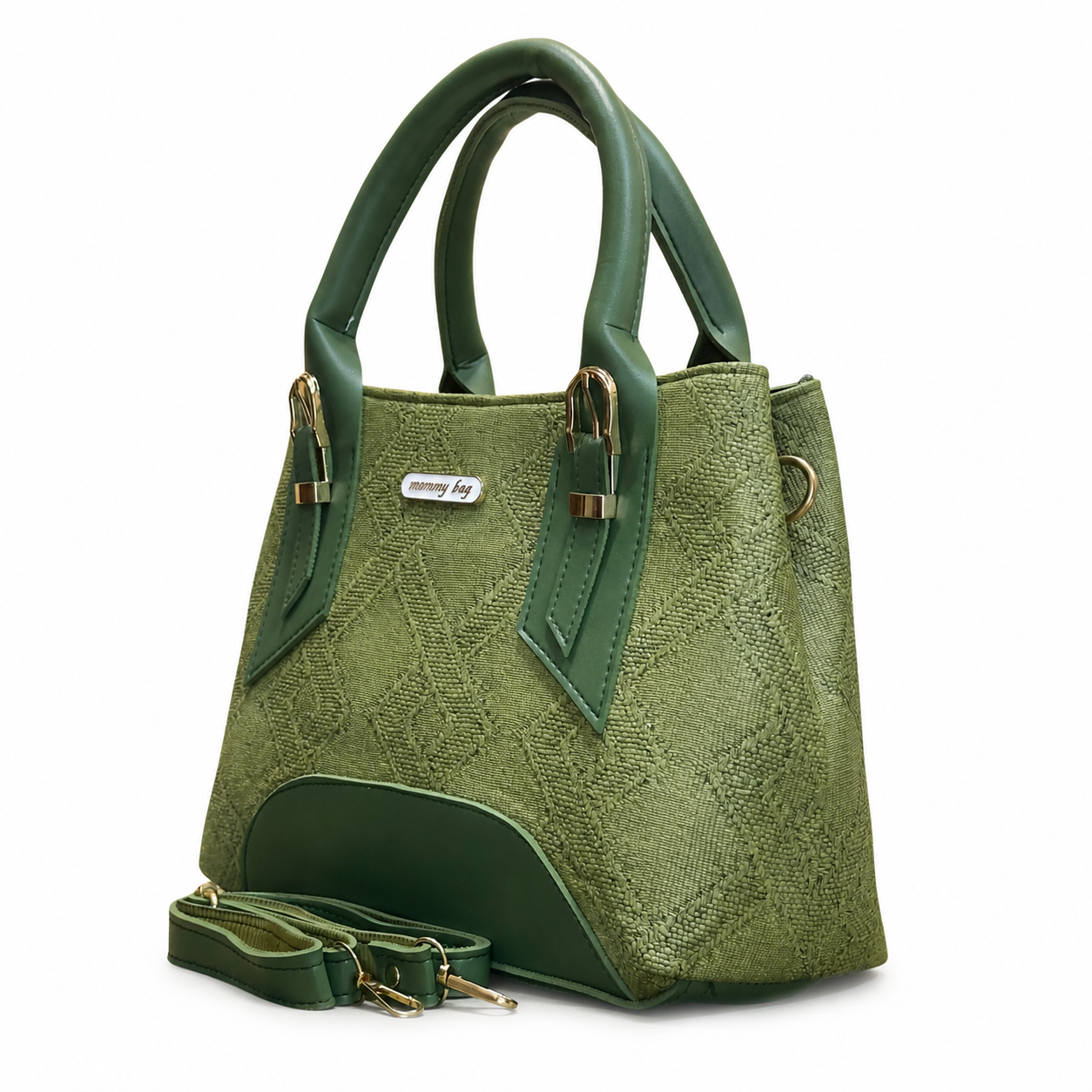 Structured Embossed Mommy Tote Bag