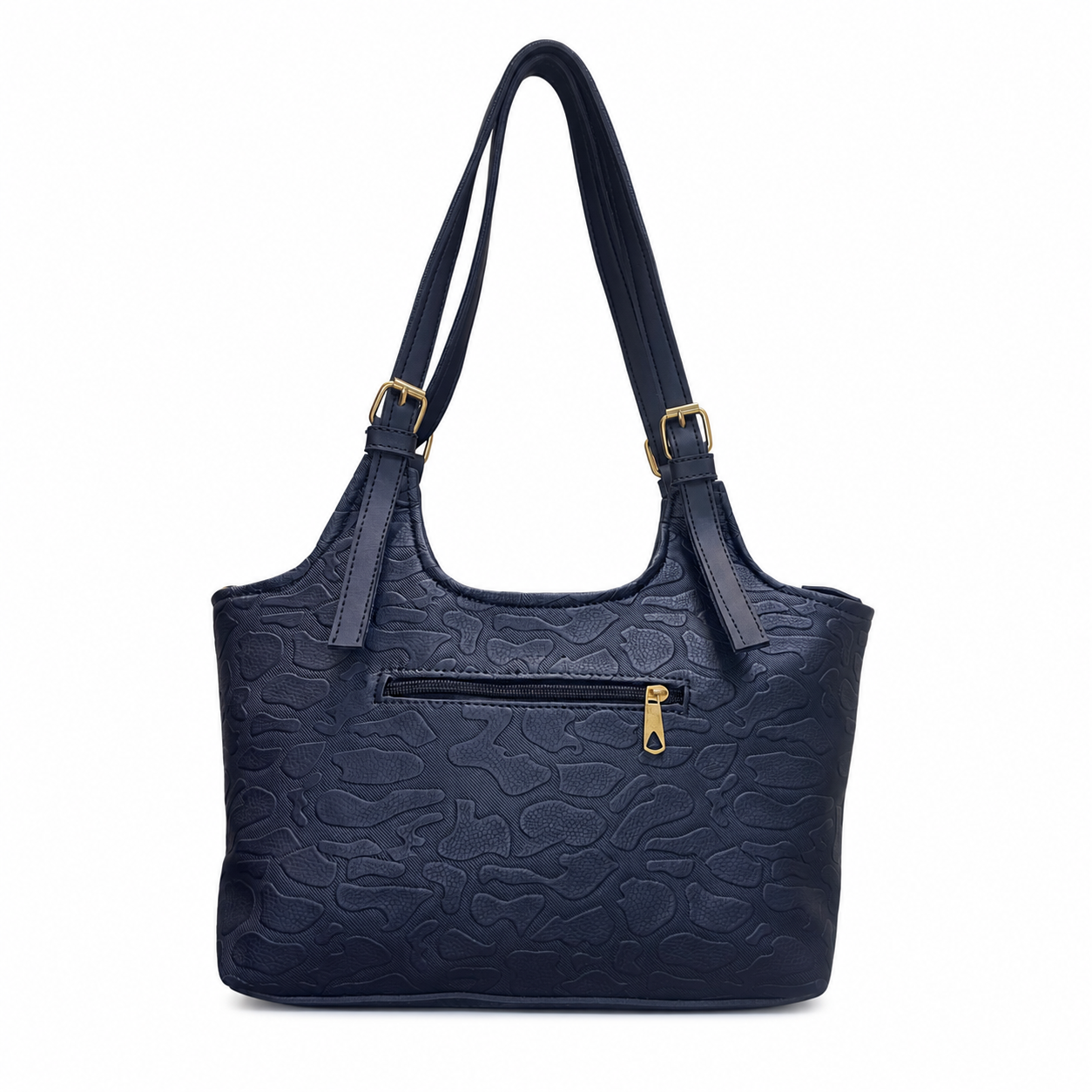 Structured Embossed Shoulder Tote Bag