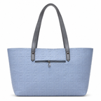 Structured Embossed Tote Bag with Scarf Accent