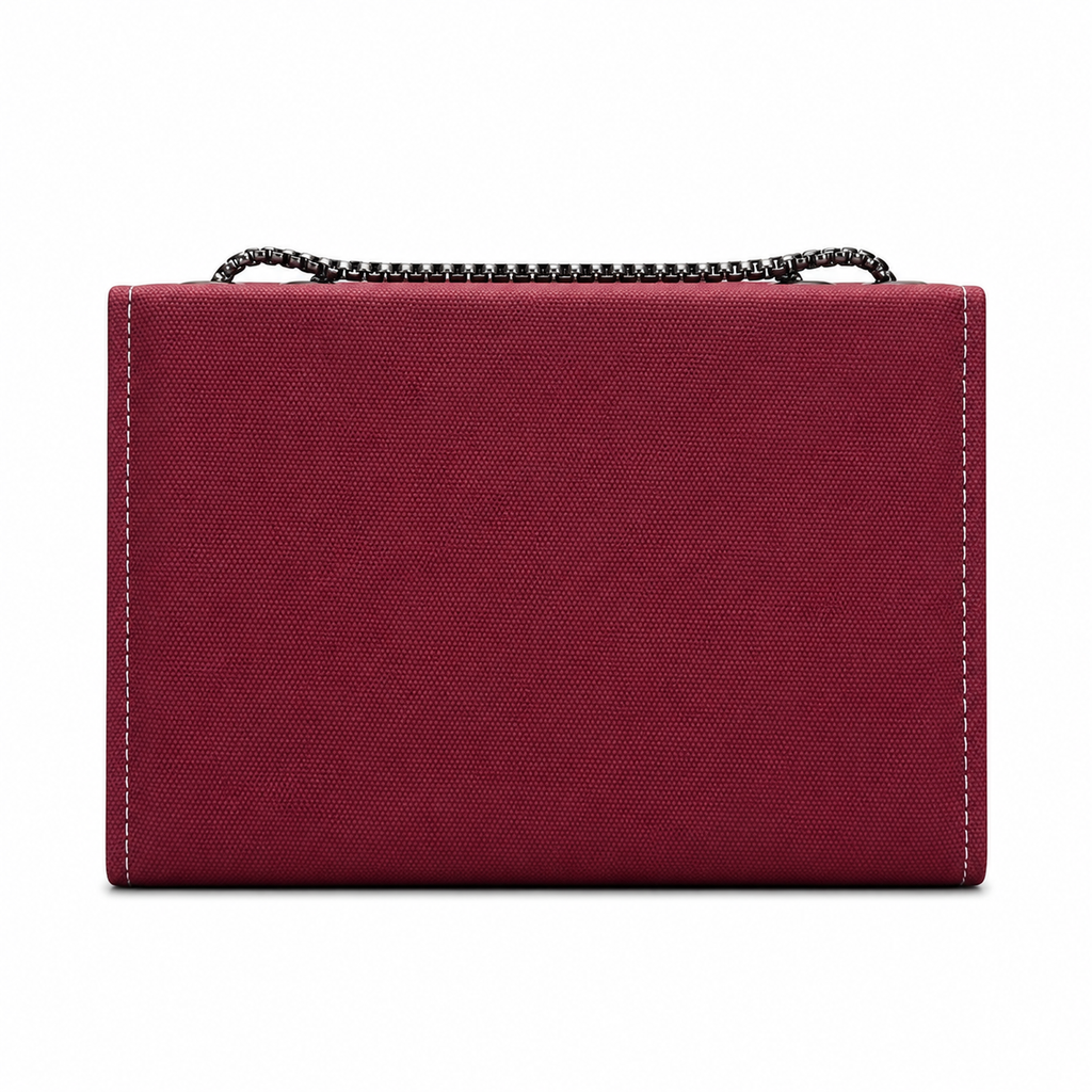 Textured Double-Chain Flap Shoulder Bag