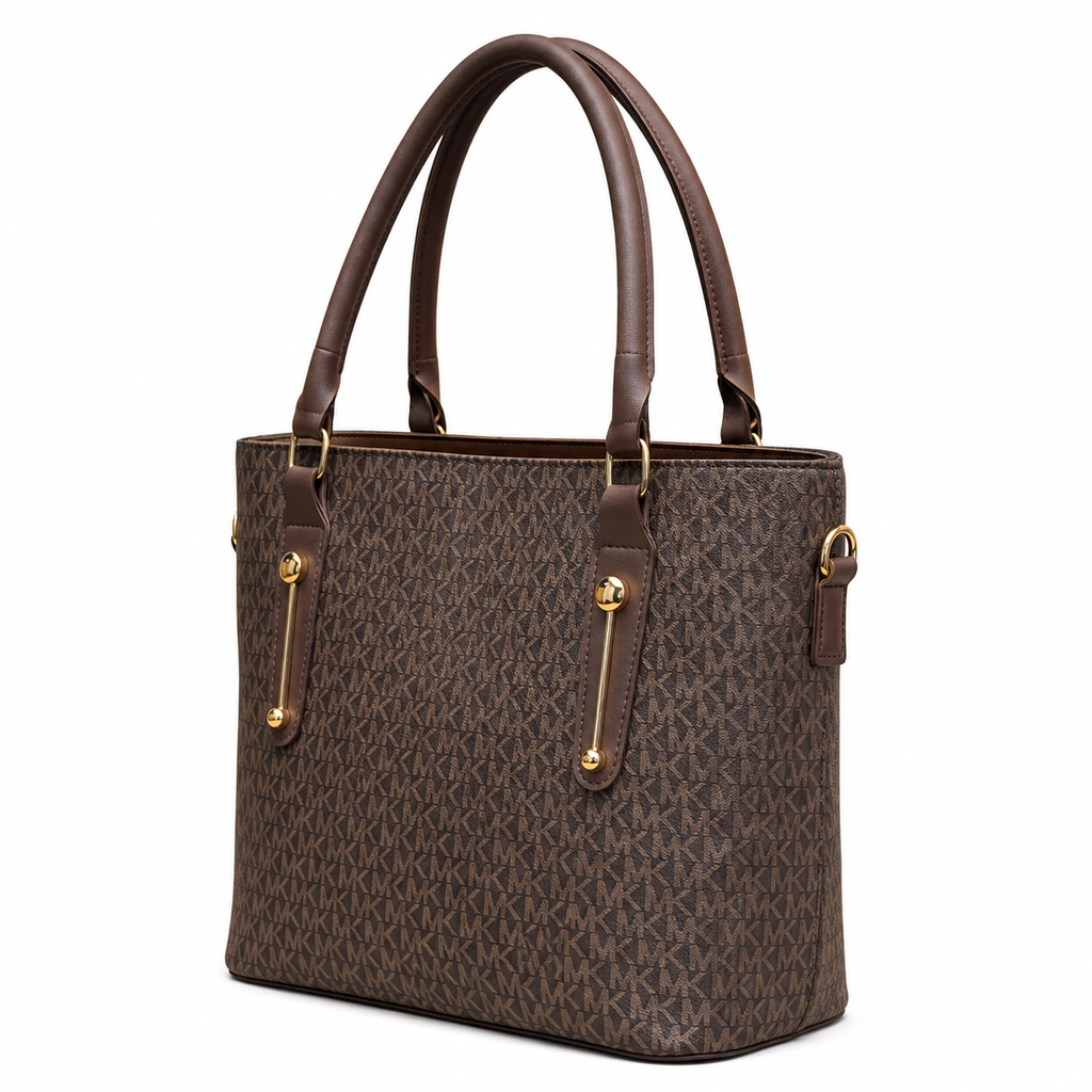 All-Over Patterned Structured Tote Bag MK