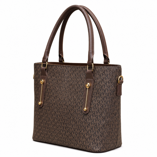 All-Over Patterned Structured Tote Bag MK
