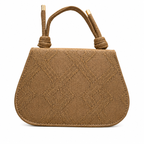 Textured Top-Handle Handbag with Scarf Accent
