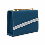 Crystal-Detail Envelope Chain Shoulder Bag