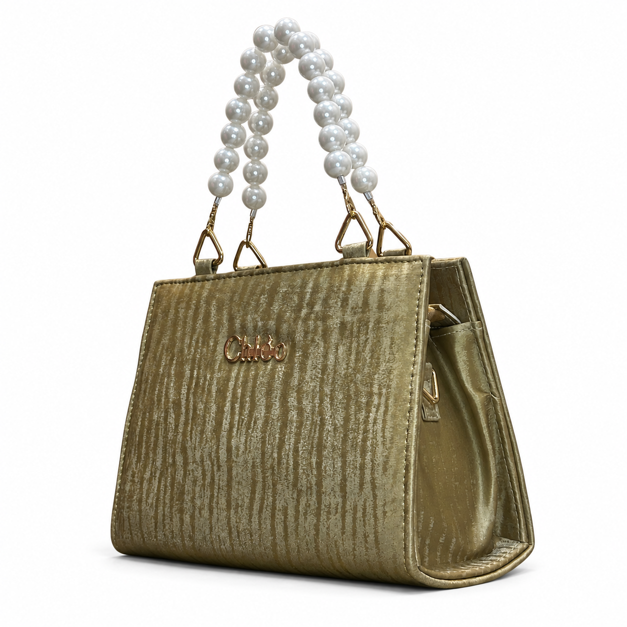 Pearl-Beaded Top-Handle Handbag