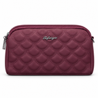 Quilted Scallop-Pattern Zipper Pouch