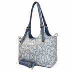 Structured Embossed Shoulder Tote Bag