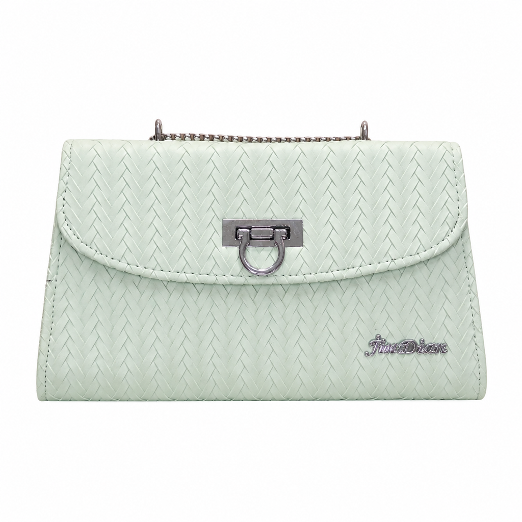 Chevron Embossed Chain Shoulder Bag