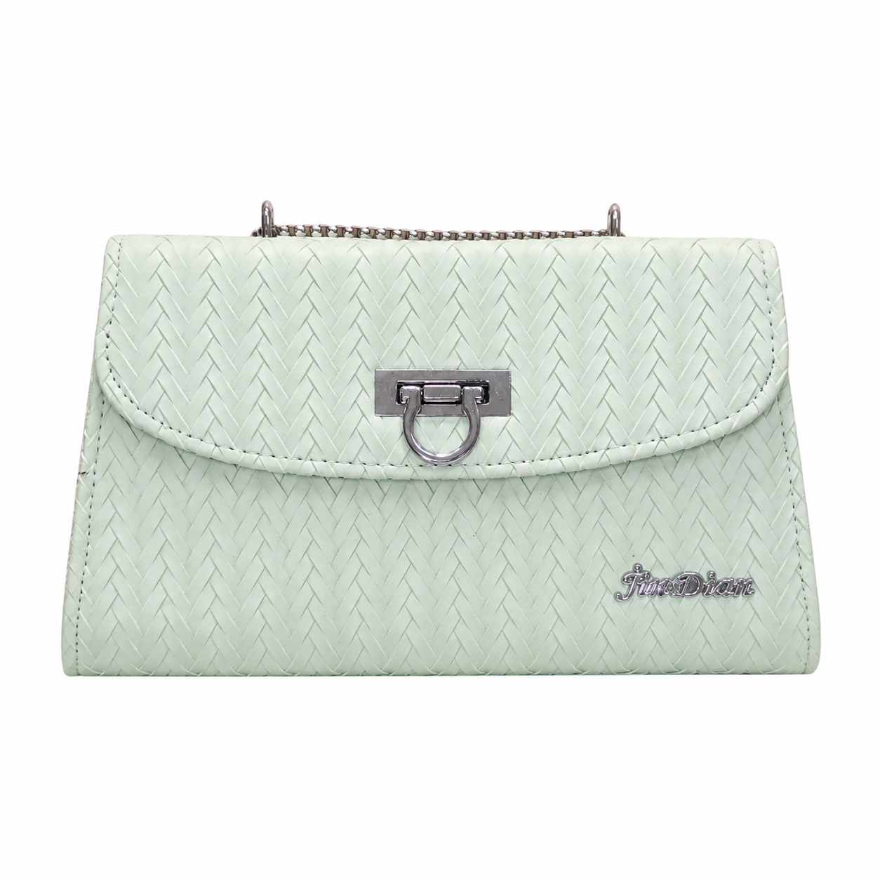 Chevron Embossed Chain Shoulder Bag