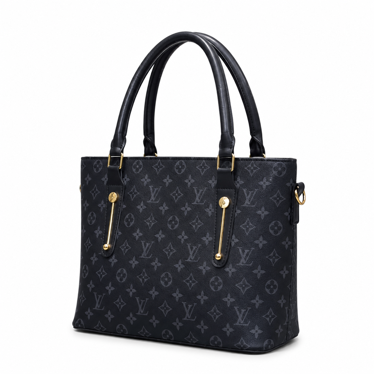 All-Over Patterned Structured Tote Bag