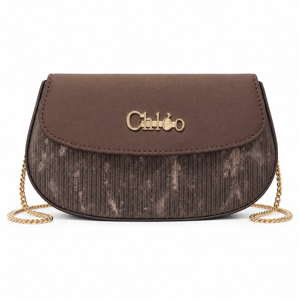 Pleated Textured Flap Chain Shoulder Bag